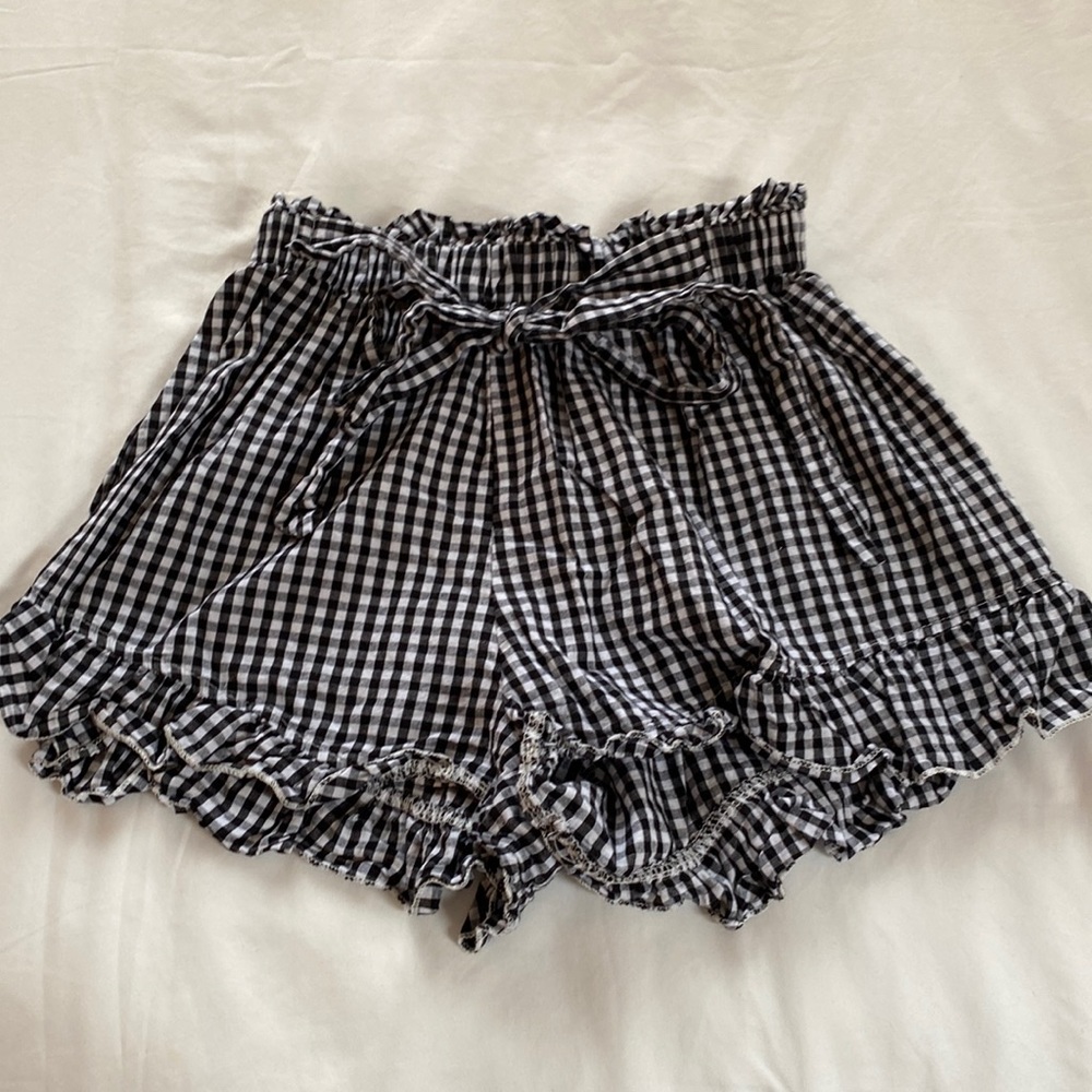 Black and white gingham shorts
